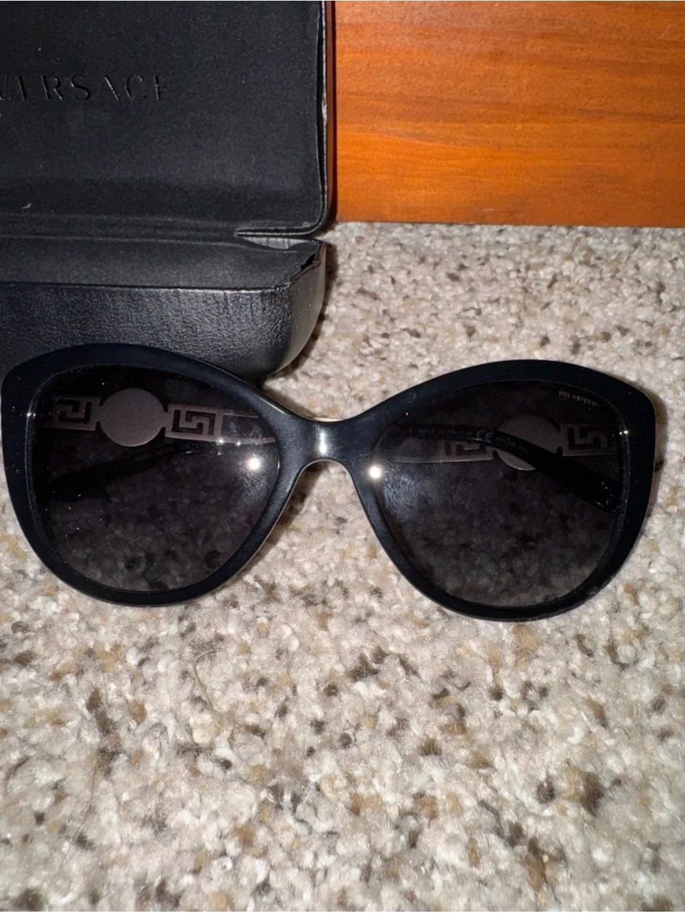 Versace Black Women's Cat-Eye Sunglasses with Dark Lenses